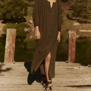 The Great The Shoreline Cover Up Maxi Dress Green Check Plaid L